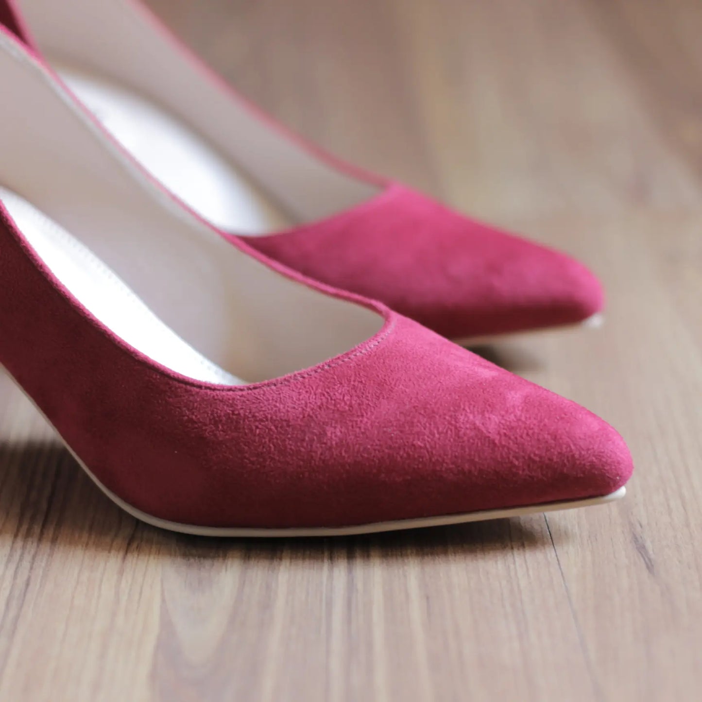 RAVENA – Wine Suede Heels
